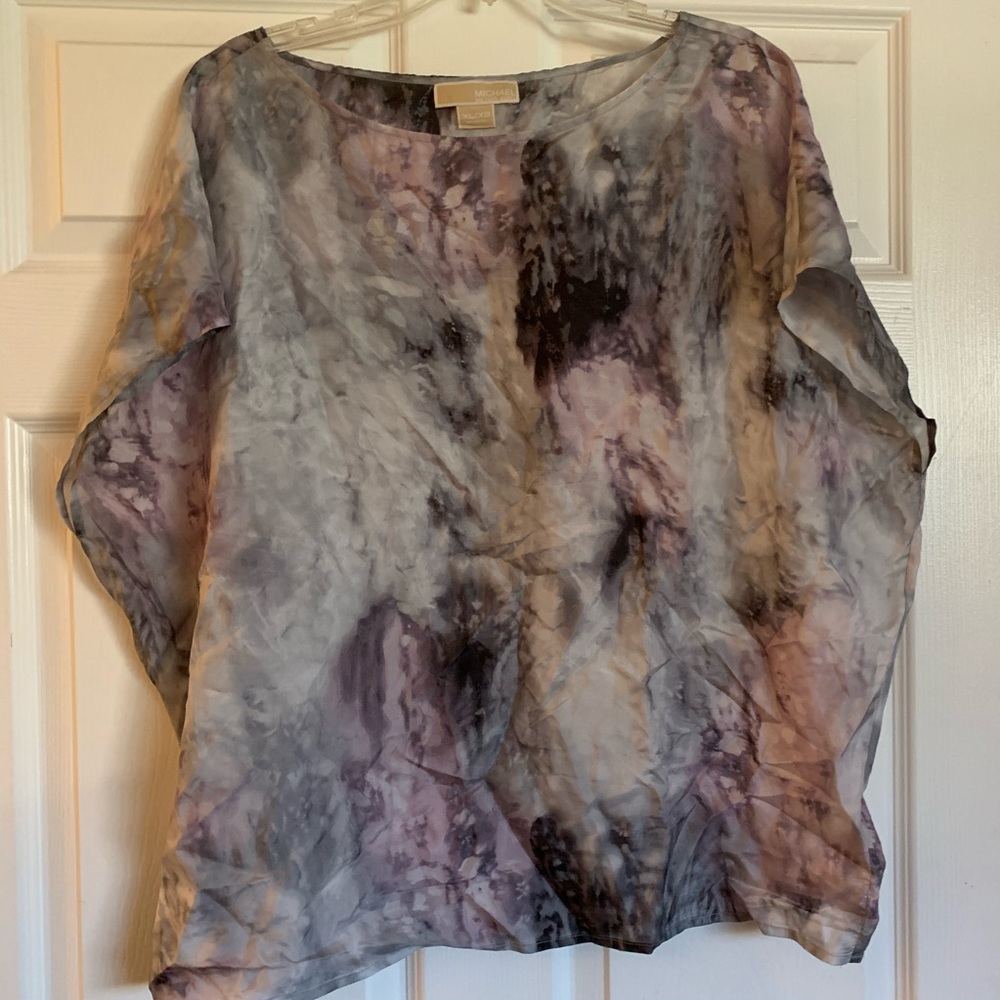 Michael Kors Silk Marbled Top. Size XL